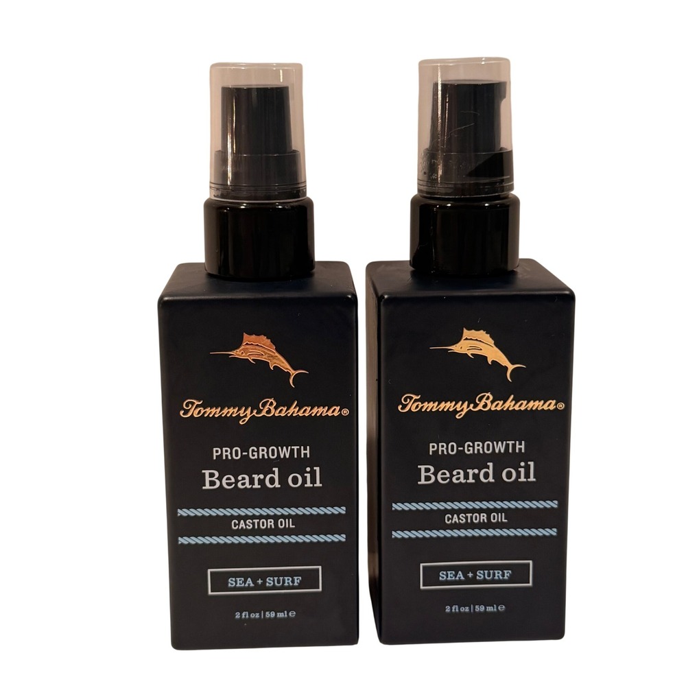 Tommy Bahama Pro-Growth Beard Oil 2 Bottles (2 fl oz x 2) Sea & Surf Castor Oil